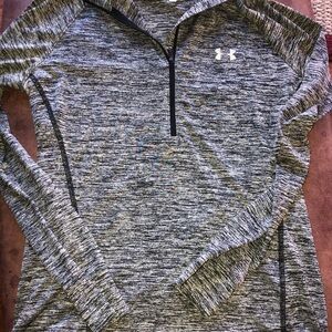 Under Armour Black & Gray Marled 1/4-Zip Performance Pullover